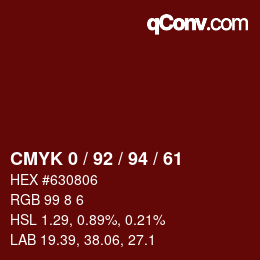 Color code: CMYK 0 / 92 / 94 / 61 | qconv.com