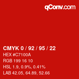 Color code: CMYK 0 / 92 / 95 / 22 | qconv.com