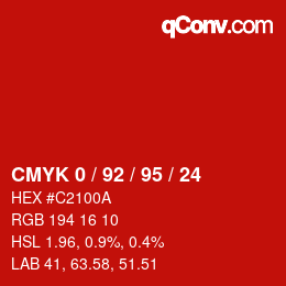 Color code: CMYK 0 / 92 / 95 / 24 | qconv.com