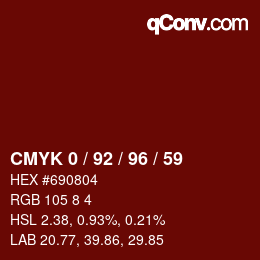 Color code: CMYK 0 / 92 / 96 / 59 | qconv.com