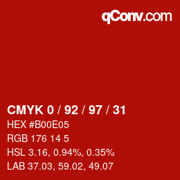 Color code: CMYK 0 / 92 / 97 / 31 | qconv.com