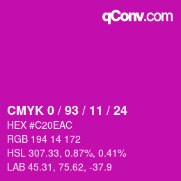 Color code: CMYK 0 / 93 / 11 / 24 | qconv.com