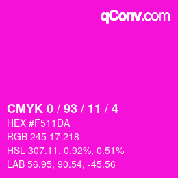 カラーコード: CMYK 0 / 93 / 11 / 4 | qconv.com