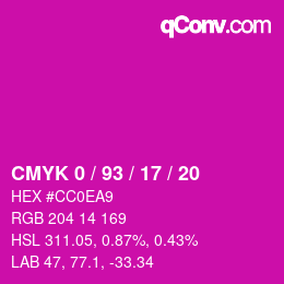 Color code: CMYK 0 / 93 / 17 / 20 | qconv.com