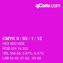 Código de color: CMYK 0 / 93 / 1 / 12 | qconv.com