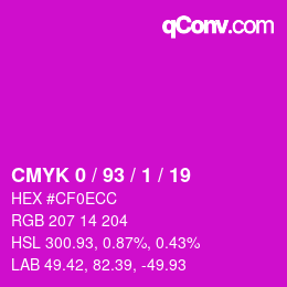 カラーコード: CMYK 0 / 93 / 1 / 19 | qconv.com