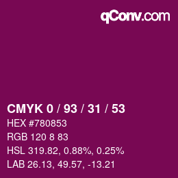 Color code: CMYK 0 / 93 / 31 / 53 | qconv.com