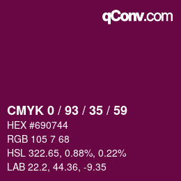 Color code: CMYK 0 / 93 / 35 / 59 | qconv.com