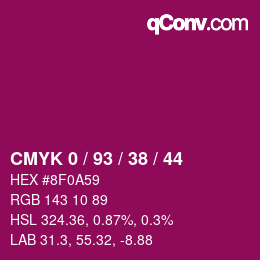 カラーコード: CMYK 0 / 93 / 38 / 44 | qconv.com