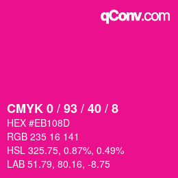 カラーコード: CMYK 0 / 93 / 40 / 8 | qconv.com