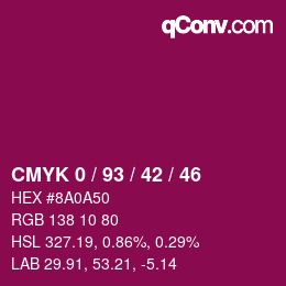 Color code: CMYK 0 / 93 / 42 / 46 | qconv.com