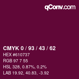 Color code: CMYK 0 / 93 / 43 / 62 | qconv.com