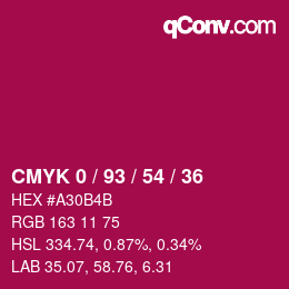 Color code: CMYK 0 / 93 / 54 / 36 | qconv.com