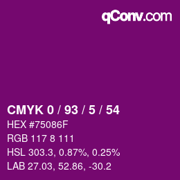 Color code: CMYK 0 / 93 / 5 / 54 | qconv.com