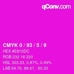 Color code: CMYK 0 / 93 / 5 / 9 | qconv.com