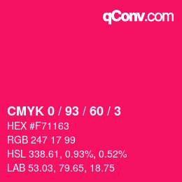 颜色代码: CMYK 0 / 93 / 60 / 3 | qconv.com