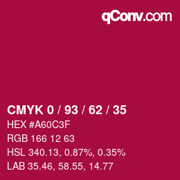Color code: CMYK 0 / 93 / 62 / 35 | qconv.com