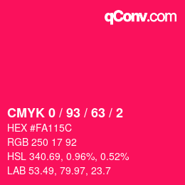 Color code: CMYK 0 / 93 / 63 / 2 | qconv.com