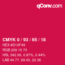 Color code: CMYK 0 / 93 / 65 / 18 | qconv.com