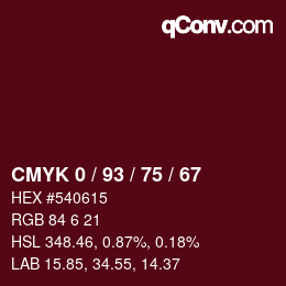 Color code: CMYK 0 / 93 / 75 / 67 | qconv.com