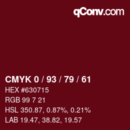 颜色代码: CMYK 0 / 93 / 79 / 61 | qconv.com