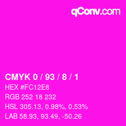 Color code: CMYK 0 / 93 / 8 / 1 | qconv.com