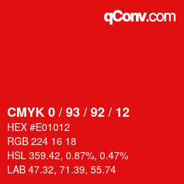Color code: CMYK 0 / 93 / 92 / 12 | qconv.com