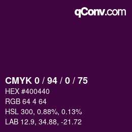 Código de color: CMYK 0 / 94 / 0 / 75 | qconv.com