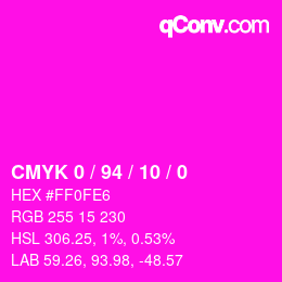 Color code: CMYK 0 / 94 / 10 / 0 | qconv.com