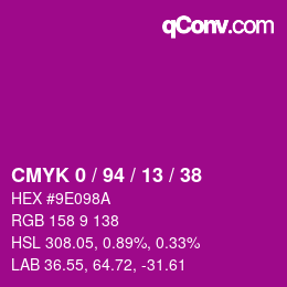 Código de color: CMYK 0 / 94 / 13 / 38 | qconv.com
