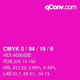 Color code: CMYK 0 / 94 / 19 / 8 | qconv.com