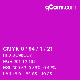 Color code: CMYK 0 / 94 / 1 / 21 | qconv.com