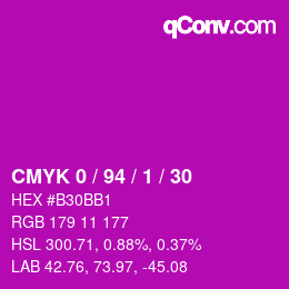 Color code: CMYK 0 / 94 / 1 / 30 | qconv.com