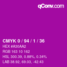 Color code: CMYK 0 / 94 / 1 / 36 | qconv.com