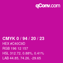 Color code: CMYK 0 / 94 / 20 / 23 | qconv.com