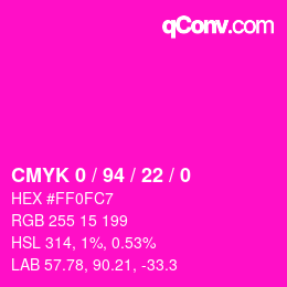 カラーコード: CMYK 0 / 94 / 22 / 0 | qconv.com