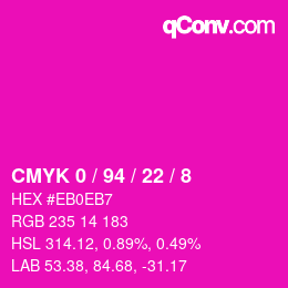 Color code: CMYK 0 / 94 / 22 / 8 | qconv.com