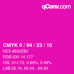 Color code: CMYK 0 / 94 / 23 / 10 | qconv.com