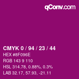 Color code: CMYK 0 / 94 / 23 / 44 | qconv.com