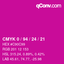 Color code: CMYK 0 / 94 / 24 / 21 | qconv.com