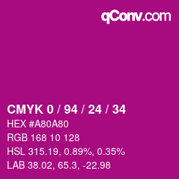 Color code: CMYK 0 / 94 / 24 / 34 | qconv.com