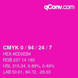 Color code: CMYK 0 / 94 / 24 / 7 | qconv.com
