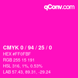 Color code: CMYK 0 / 94 / 25 / 0 | qconv.com