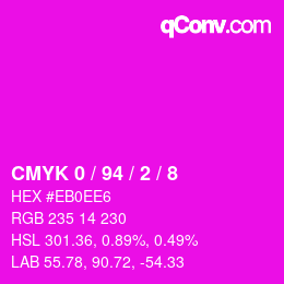 Color code: CMYK 0 / 94 / 2 / 8 | qconv.com