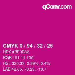 Color code: CMYK 0 / 94 / 32 / 25 | qconv.com