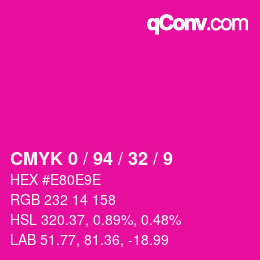 Color code: CMYK 0 / 94 / 32 / 9 | qconv.com