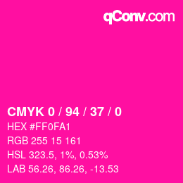 颜色代码: CMYK 0 / 94 / 37 / 0 | qconv.com