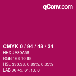カラーコード: CMYK 0 / 94 / 48 / 34 | qconv.com