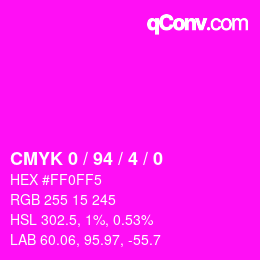 Color code: CMYK 0 / 94 / 4 / 0 | qconv.com