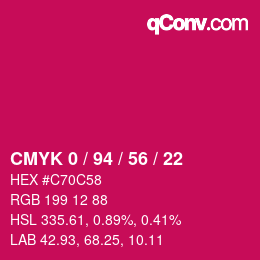 Farbcode: CMYK 0 / 94 / 56 / 22 | qconv.com
